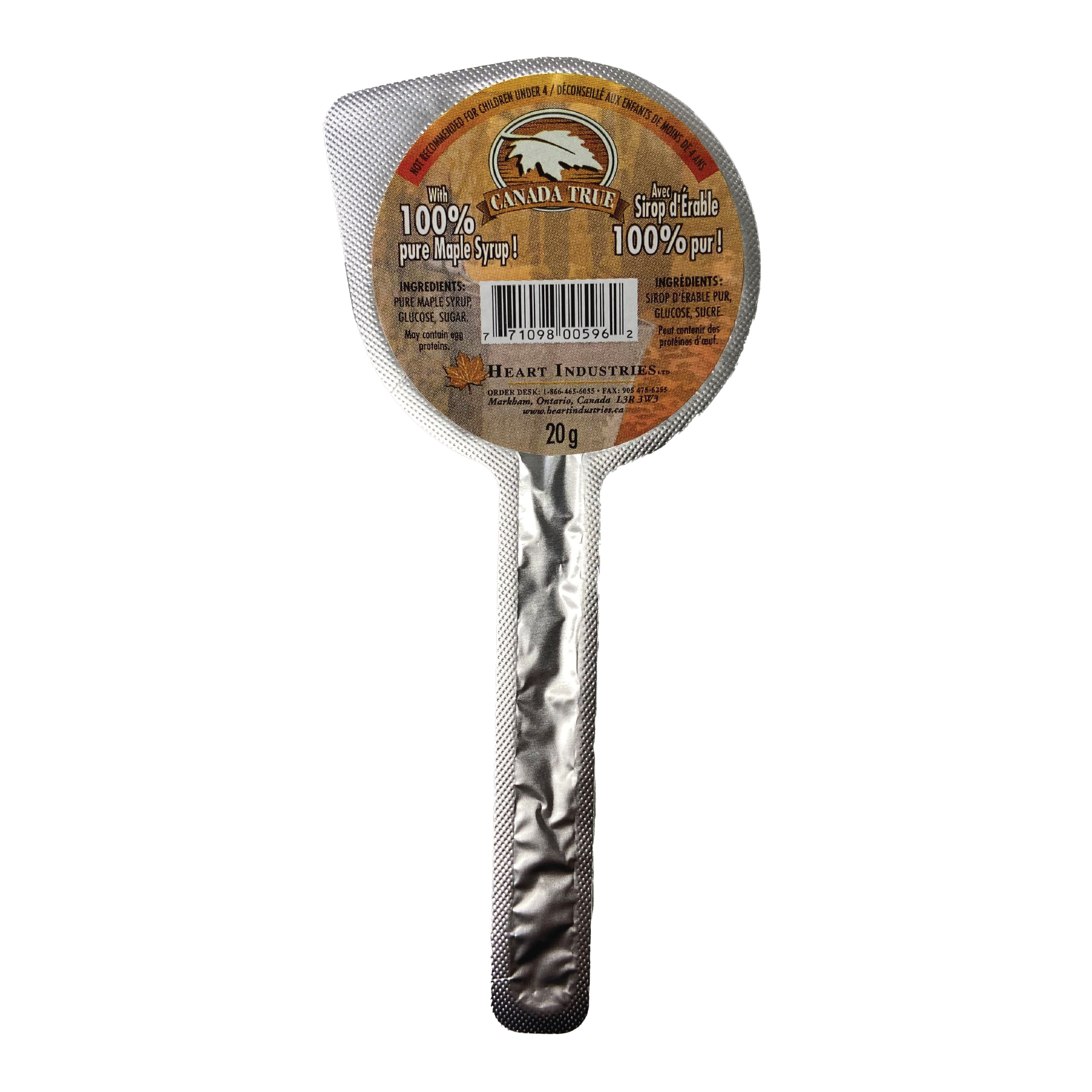 Canada True Maple Syrup Lollipop label